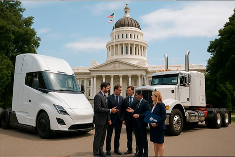 Fabricantes de Camiones Desafían el Pacto de Emisiones con California.